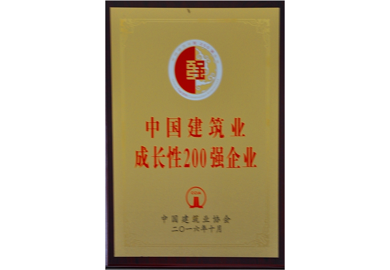 中國建筑業成長性企業200強企業